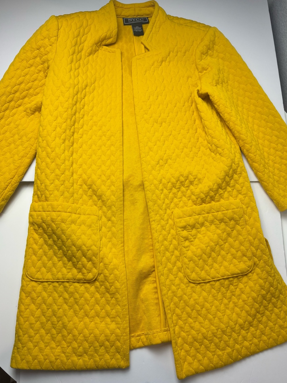 New York & Company Quilted Mustard Yellow Women's Pea Coat